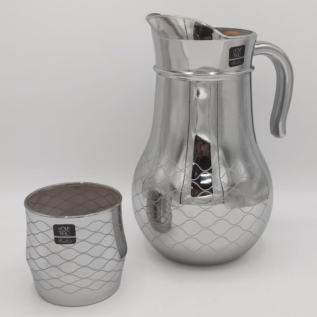 High Quality tree Printed Silver Water Set