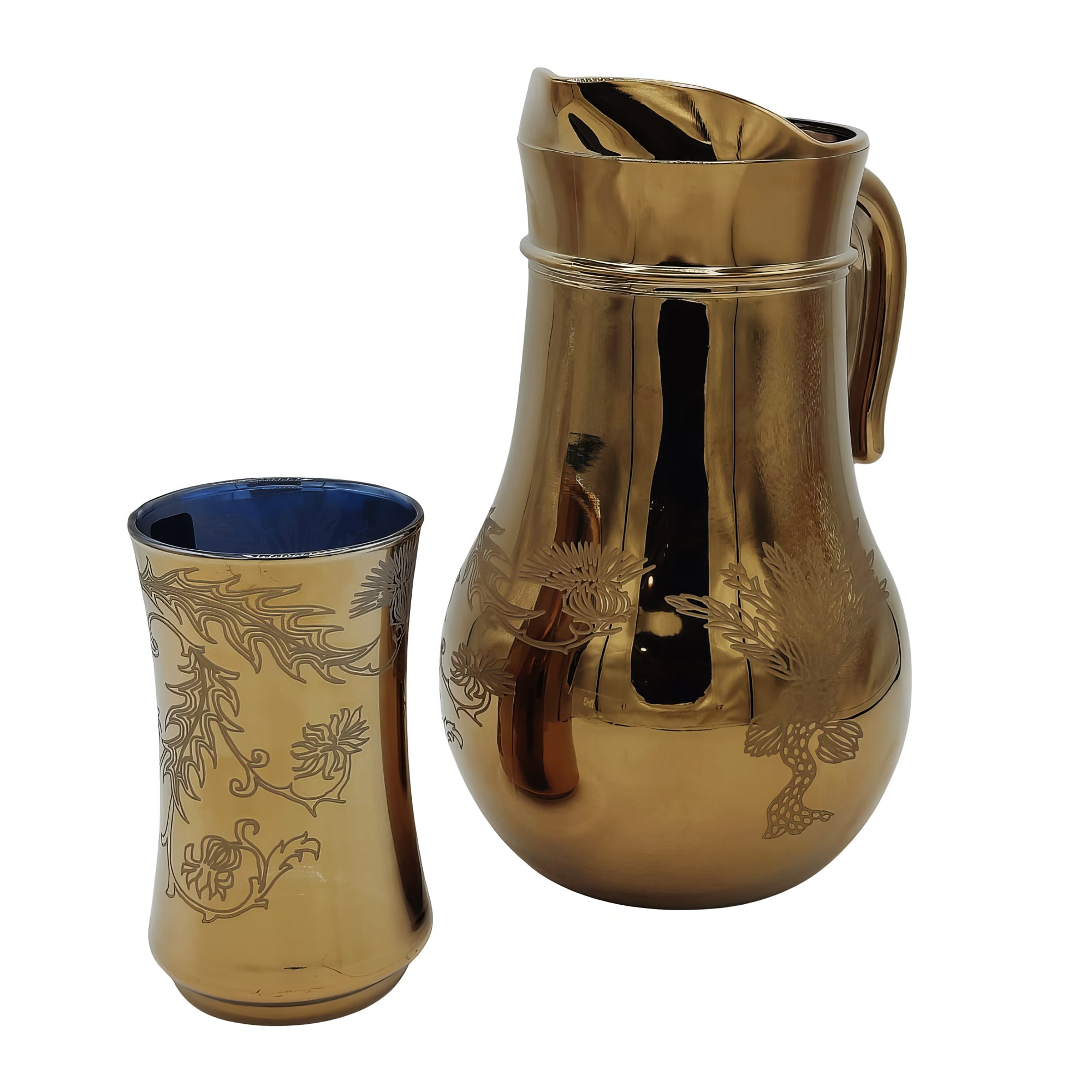Western Golden Jug Glass Set with HB glass (Glassware)