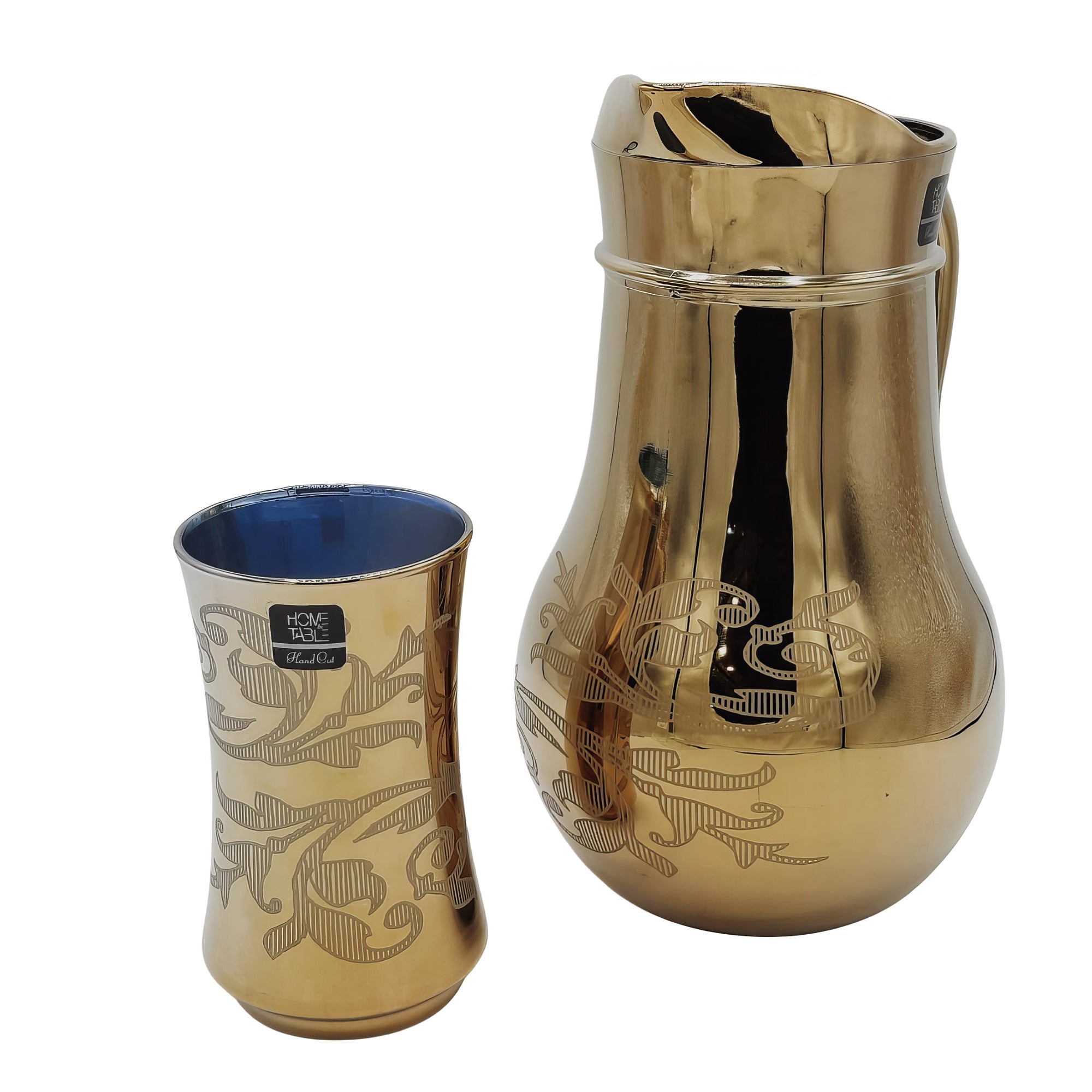 Lavish Golden Jug Glass Set with HB glass (Glassware)