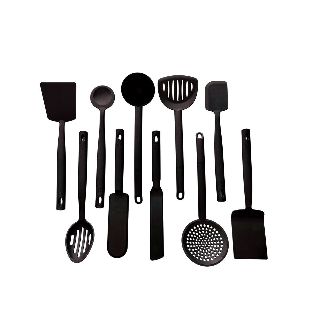 All-in-One Cooking Tools Pack – 9-Piece Black Spatula & Cooking Set