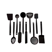 All-in-One Cooking Tools Pack – 9-Piece Black Spatula & Cooking Set