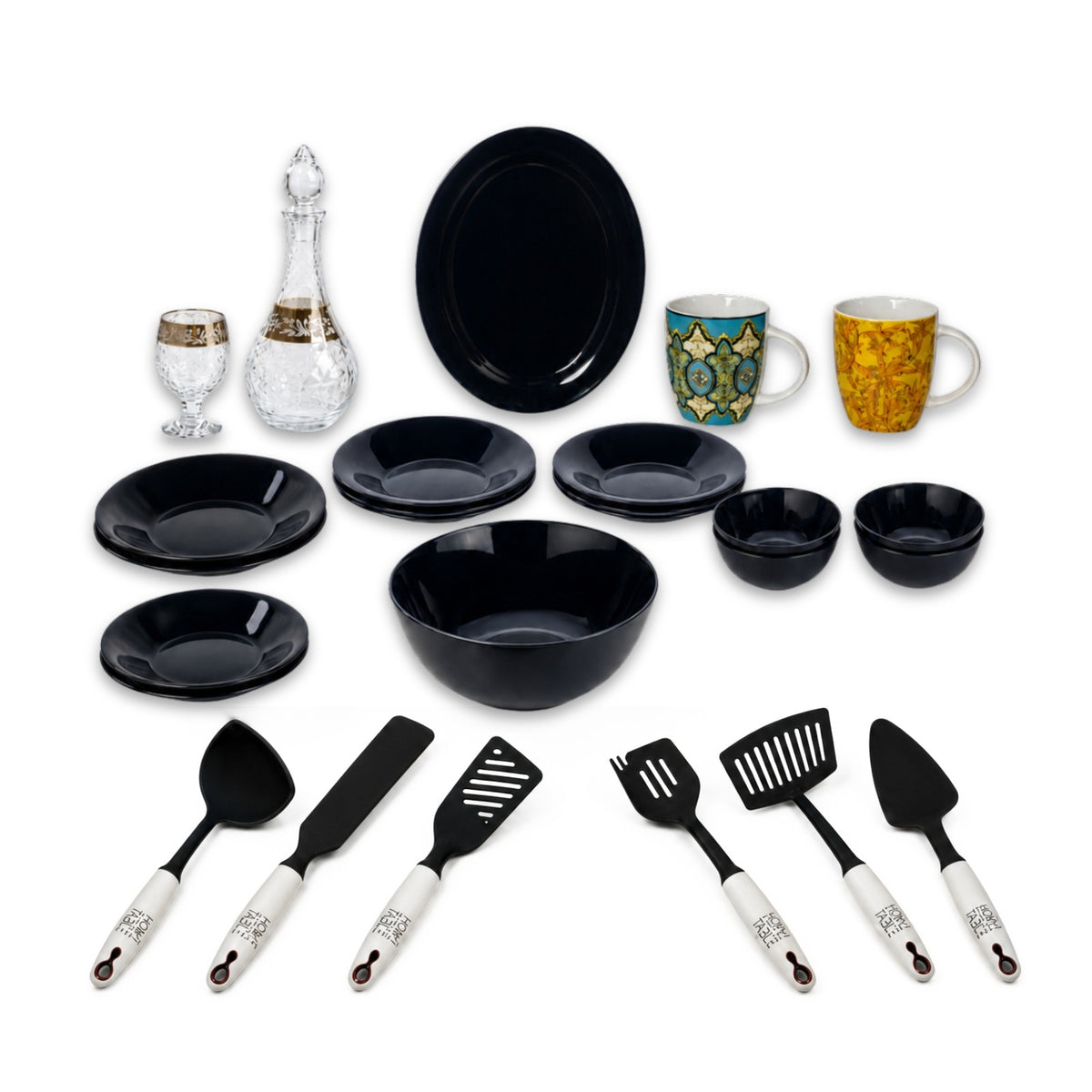 Royal Grand Dining & Cooking Collection – 29-Piece Deluxe Dinnerware, Glassware & Spoons Set