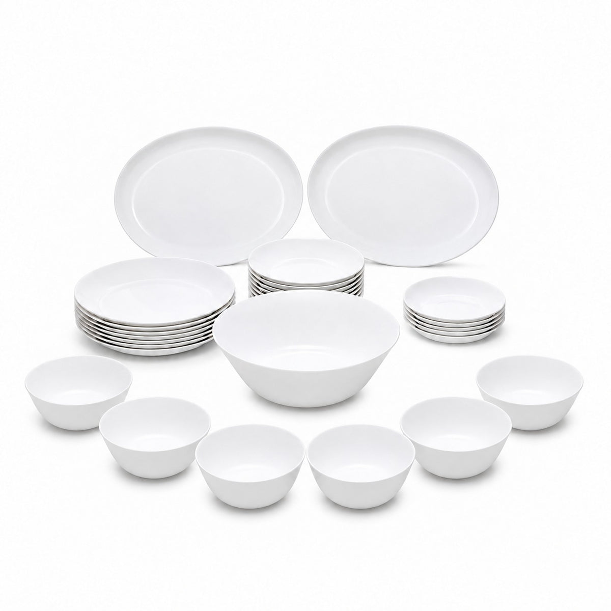 Royal Obsidian White 27-Piece Dinnerware Set – Complete Full Dinner Set
