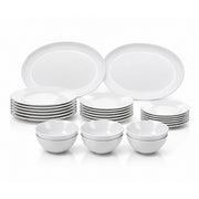 Royal Obsidian White 26-Piece Dinnerware Set – Complete Full Dinner Set