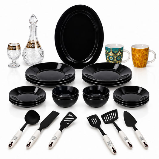 Royal Grand Dining & Cooking Collection – 29-Piece Deluxe Dinnerware, Glassware & Spoons Set