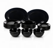 Royal Obsidian Black 26-Piece Dinnerware Set – Complete Full Dinner Set