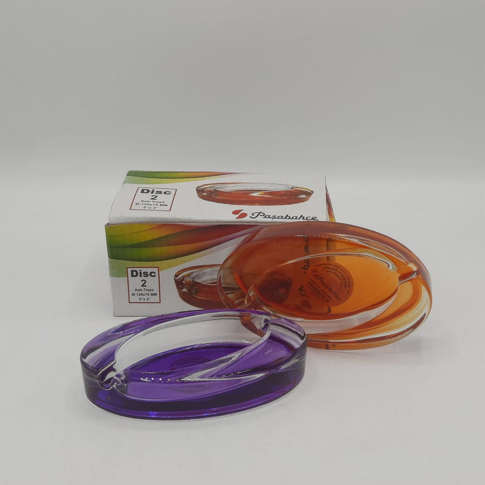 Pasabahce Stylish Disc Colour Ashtray 2Pc