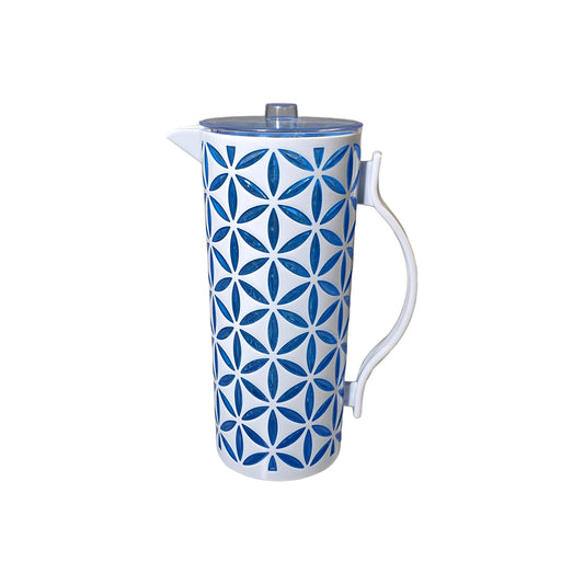 Flower Cut Double Colour White+Blue Jug 1.8L