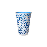 Flower Cut Double Colour White+Blue Glass 380 ML