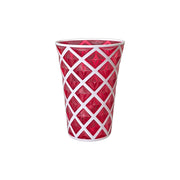 Diamond Cut Double Colour White+Red Glass 380 ML