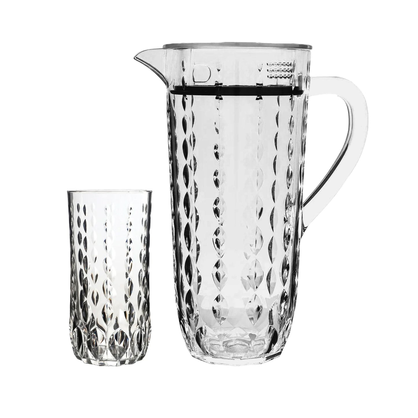 Acrylic Water Drop Cut Water Set 7 Pc (Hb Glass)