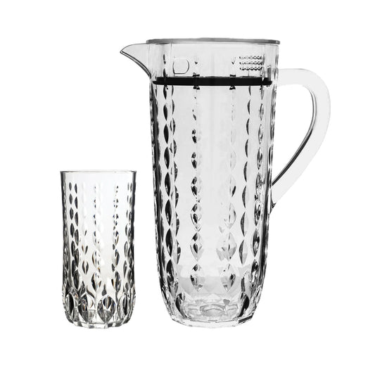 Acrylic Water Drop Cut Water Set 7 Pc (Hb Glass)