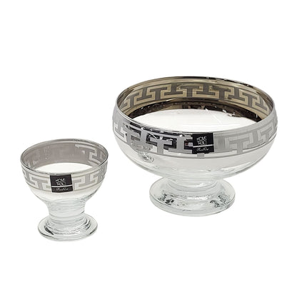 Frosted Venezia Silver Ice Cream Set – 7 Pcs