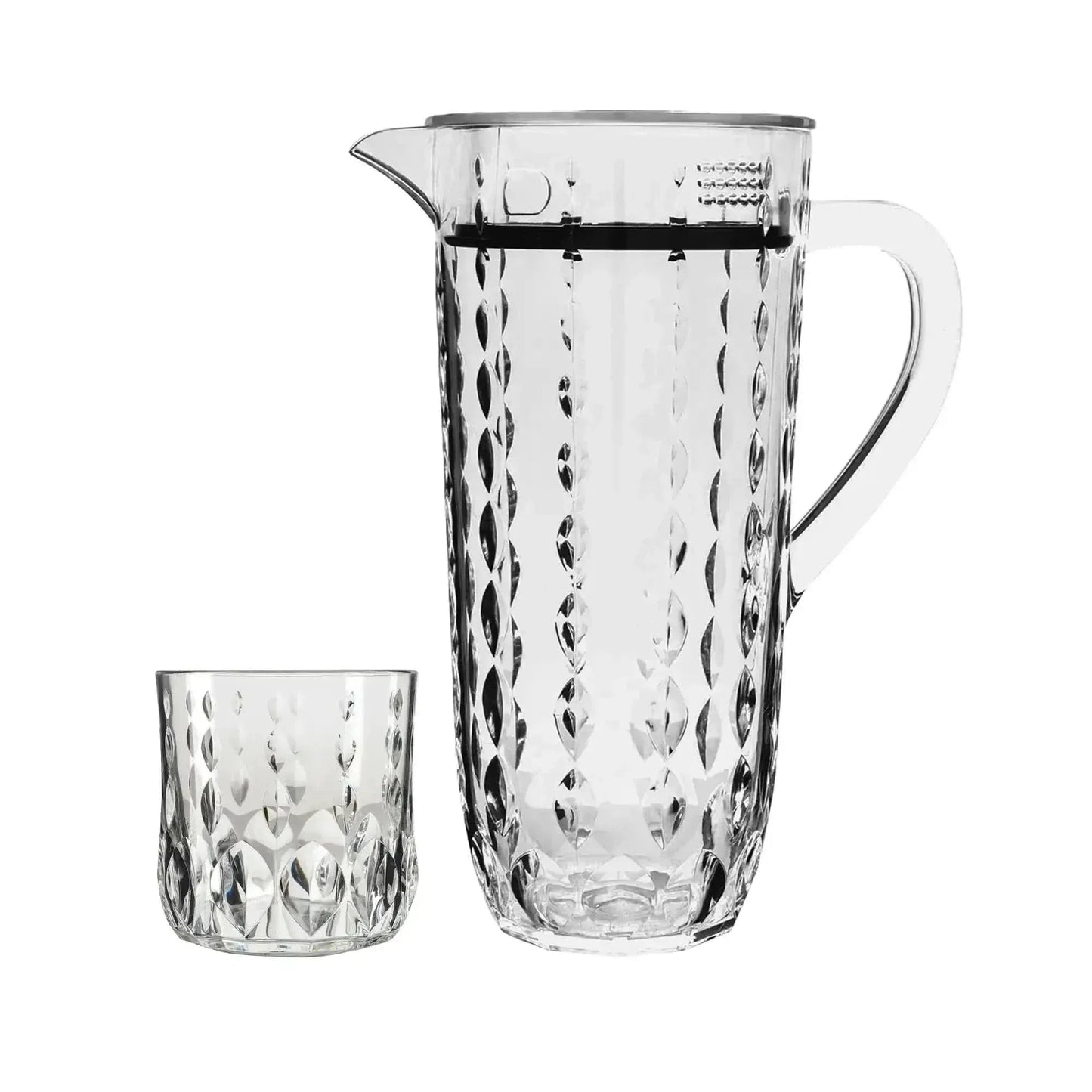 Acrylic Water Drop Cut Water Set 7 Pc (DOF Glass)