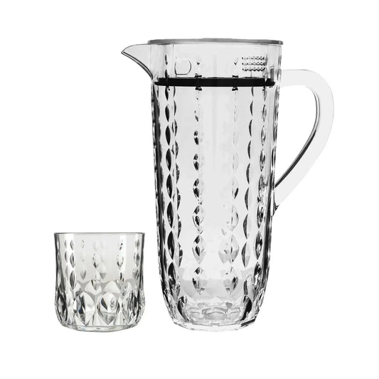 Acrylic Water Drop Cut Water Set 7 Pc (DOF Glass)