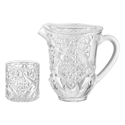 Acrylic Regal Bloom Water Set 7pc (glass 330ml & jug 1300ml)
