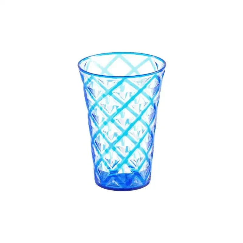 Diamond Cut Double Colour White+Blue Glass 380 ML