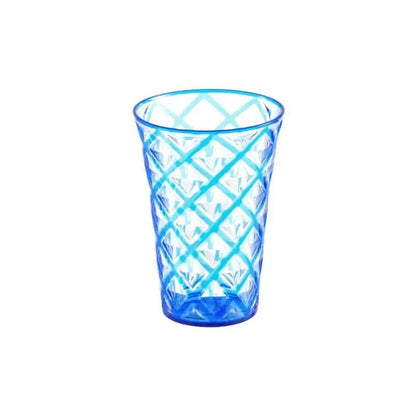 Diamond Cut Double Colour White+Blue Glass 380 ML