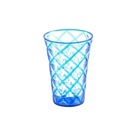 Diamond Cut Double Colour White+Blue Glass 380 ML
