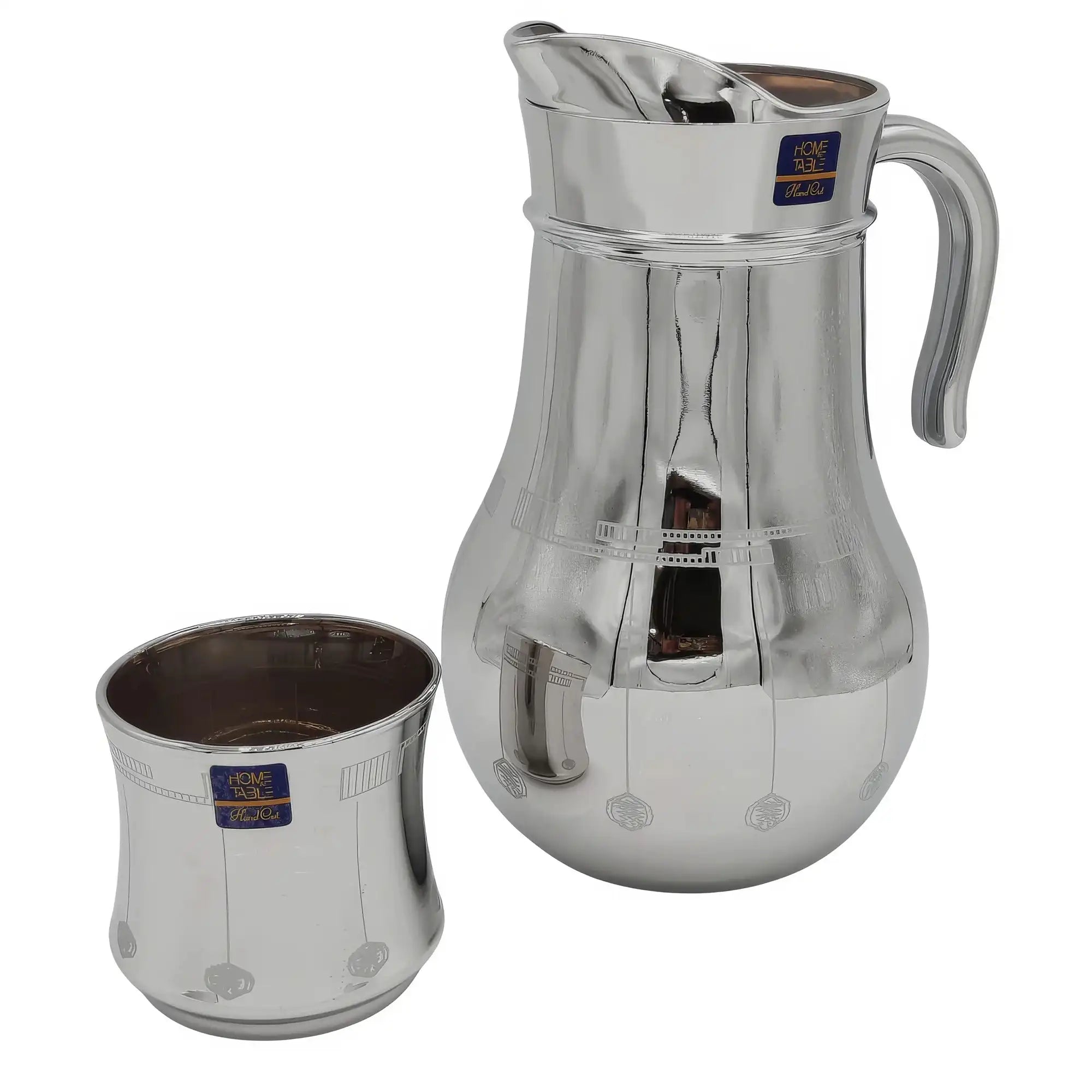 Lining Printed Silver Jug Glass Set with DOF glass (Glassware)