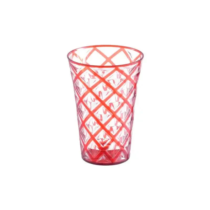 Diamond Cut Double Colour White+Red Glass 380 ML
