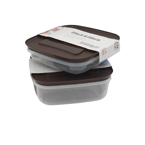 H&T Storage Square Box 2Pc Set (700+1200 Ml)