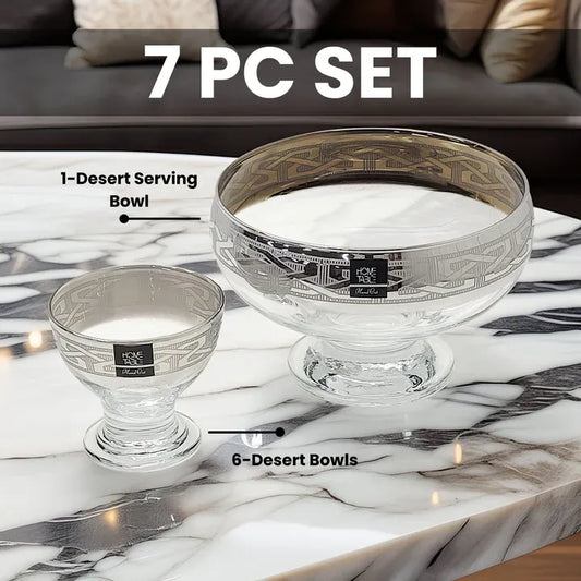 Venezia Silver Shine Dessert Set – 7 Pcs