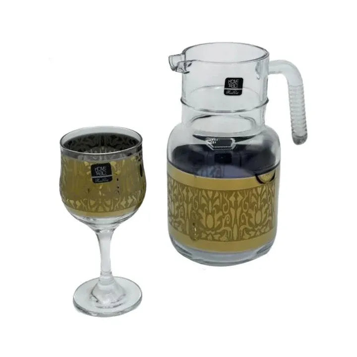 Premium Tulip Golden Water Set 7Pc (Glass)