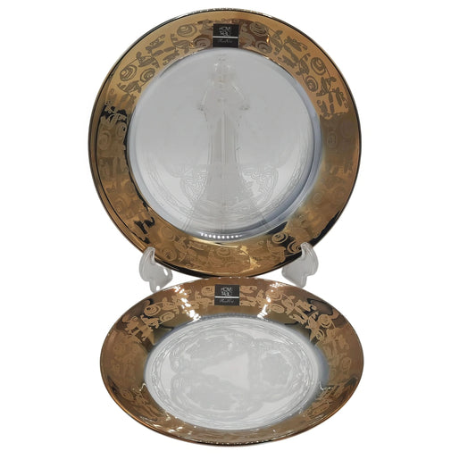 Vintage Gold Dessert Plate Set 7 PCS