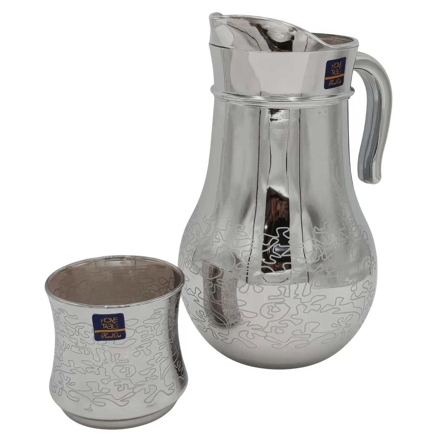 Antique Printed Silver Jug glass set with DOF glass (Glass)