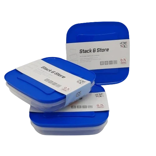 H&T Storage Square Box 3Pc Set (700Ml*3)