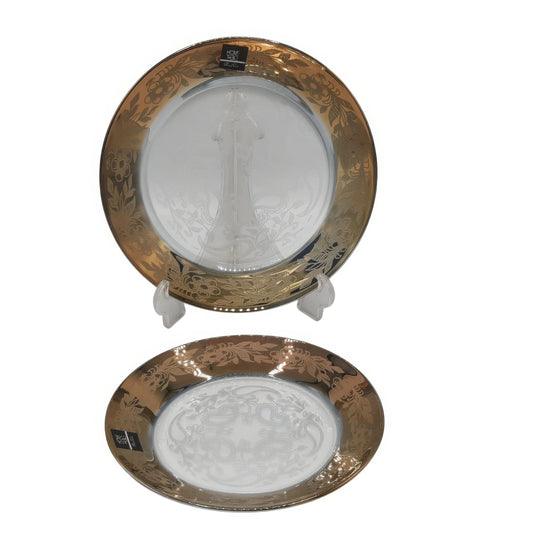 Vintage Gold Dessert Plate Set 7 PCS