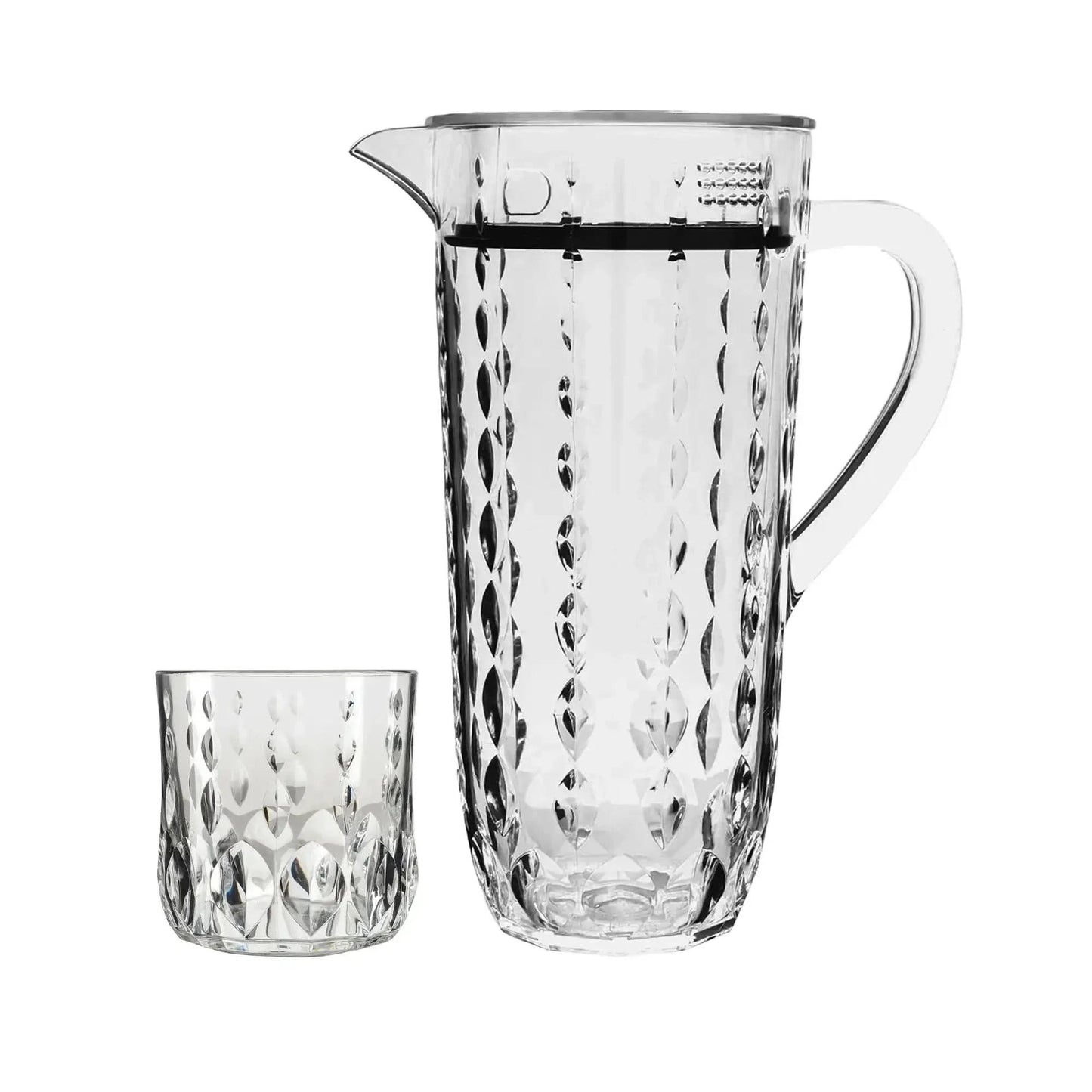 Acrylic Water Drop Cut Water Set 7 Pc (DOF Glass)