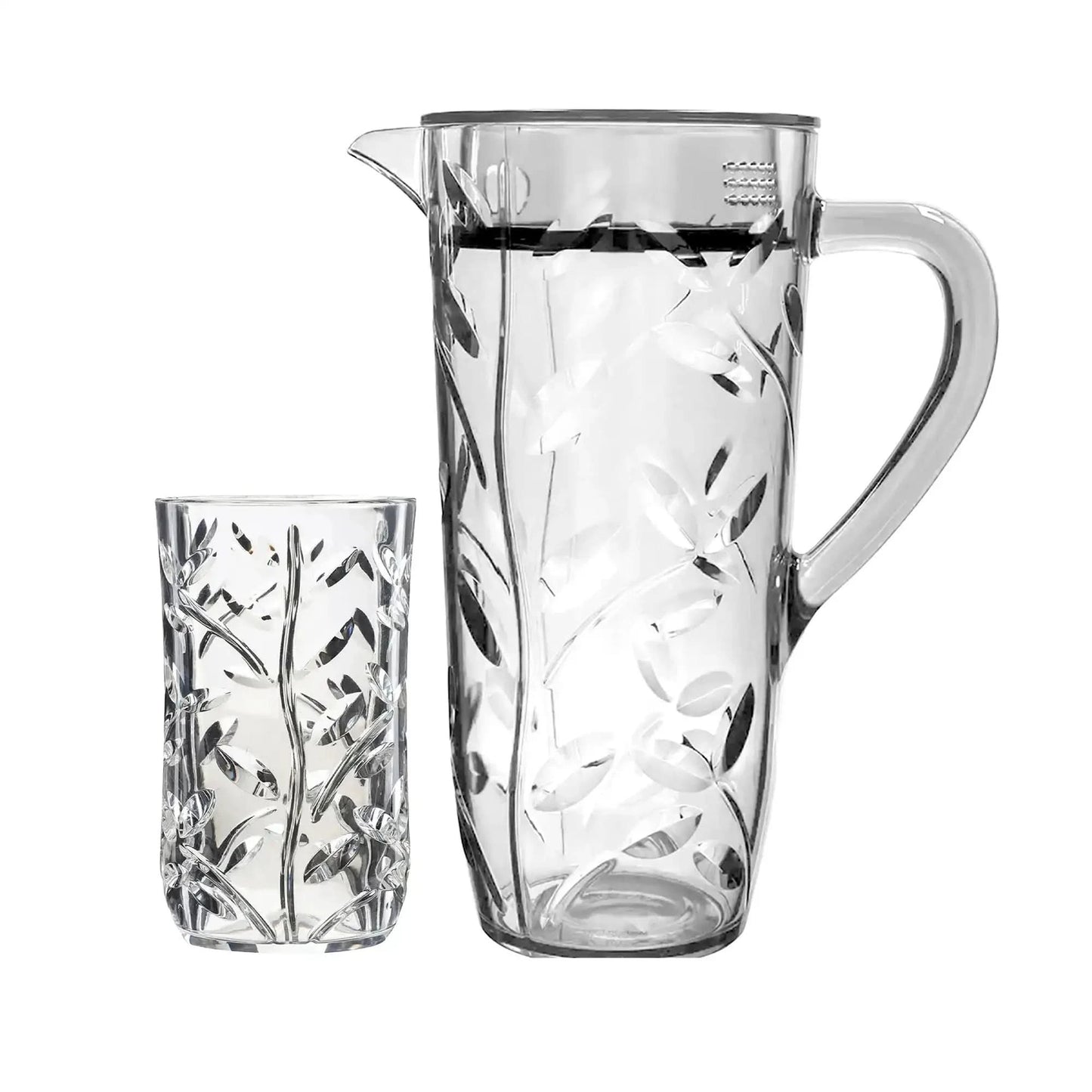 Acrylic Leaves Cut Water Set 7 Pc (Hb Glass)