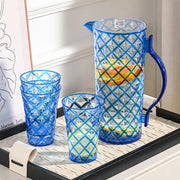 Diamond Cut Double Colour White+Blue Glass 380 ML