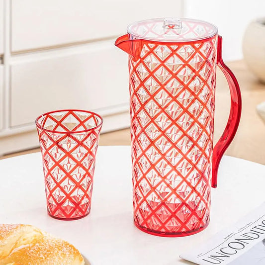 Diamond Cut Double Colour White+Red Water set 7pc