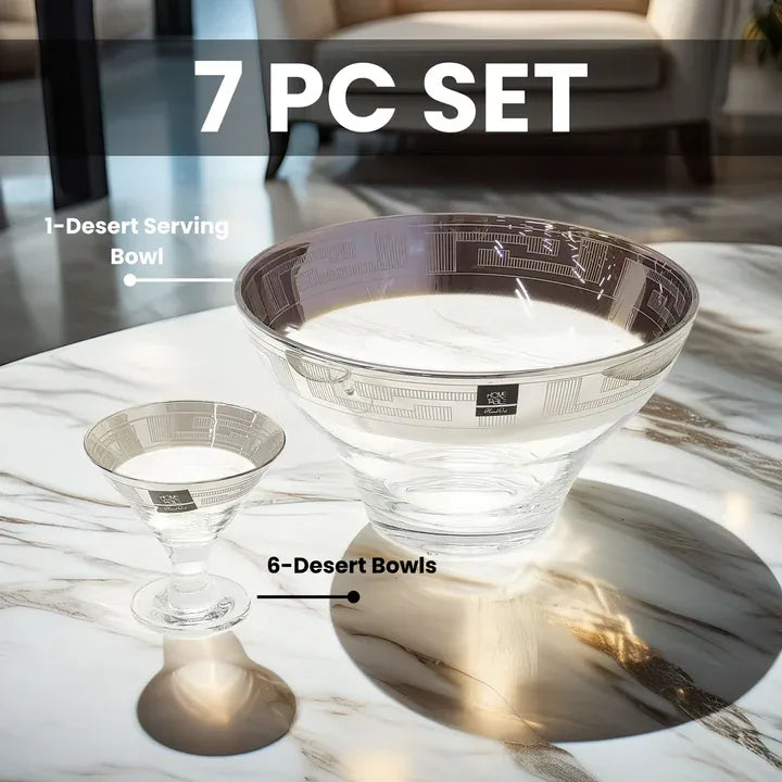 Elegant Venezia Golden Ice Cream Set – 7 Pcs