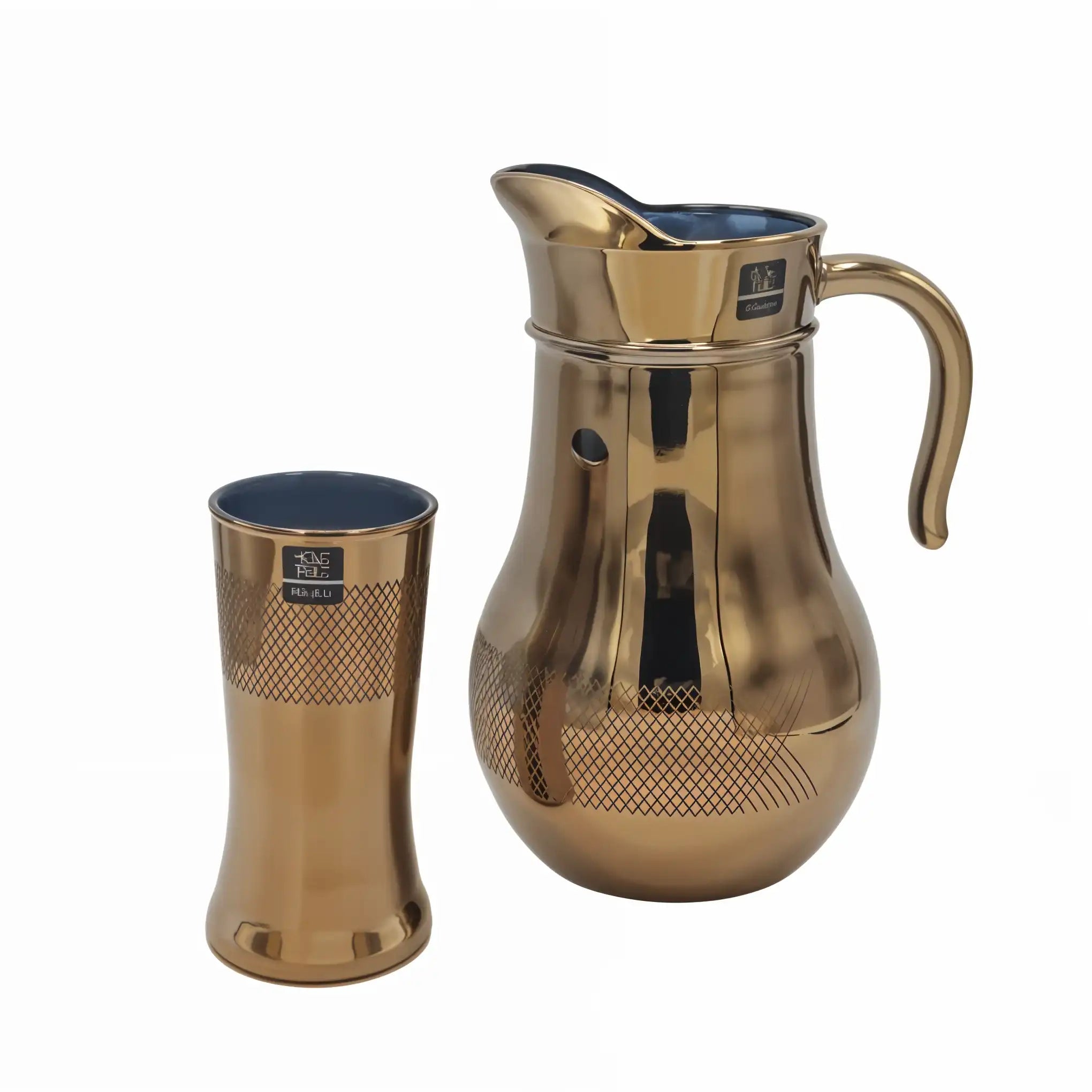 Stylish Golden Jug Glass Set with HB glass 7PC (Glassware)