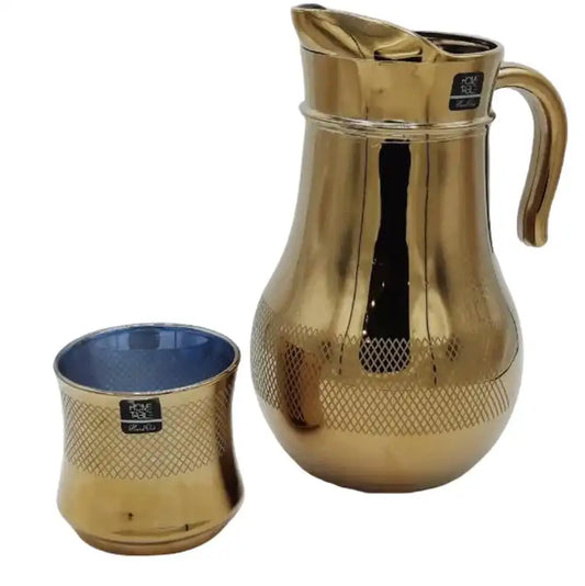 Stylish Golden Jug Glass Set with DOF glass 7PC (Glassware)