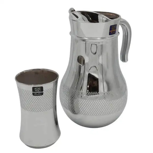 Net Printed Silver Jug glass set with HB glass-7 PC (Glassware)
