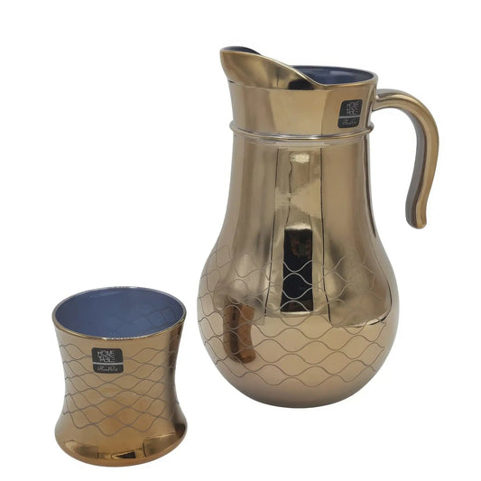 Luxury Golden Jug glass set with DOF glass 7PC (Glassware)
