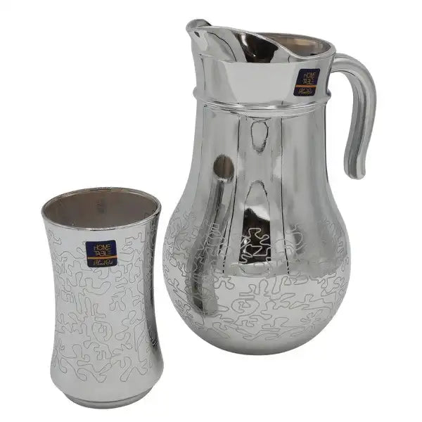 Antique Silver Jug glass set with HB glass-7 PC (Glassware)