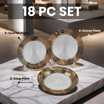 Royal Gold Slice Plate Set 18 PCS
