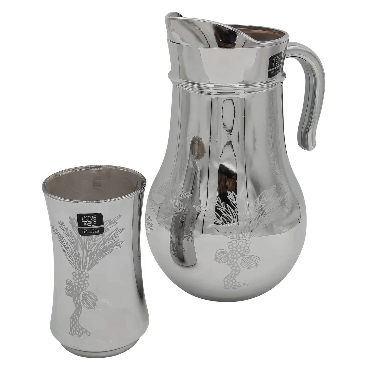 Tree Printed Silver Jug glass set with HB glass-7 PC (Glassware)