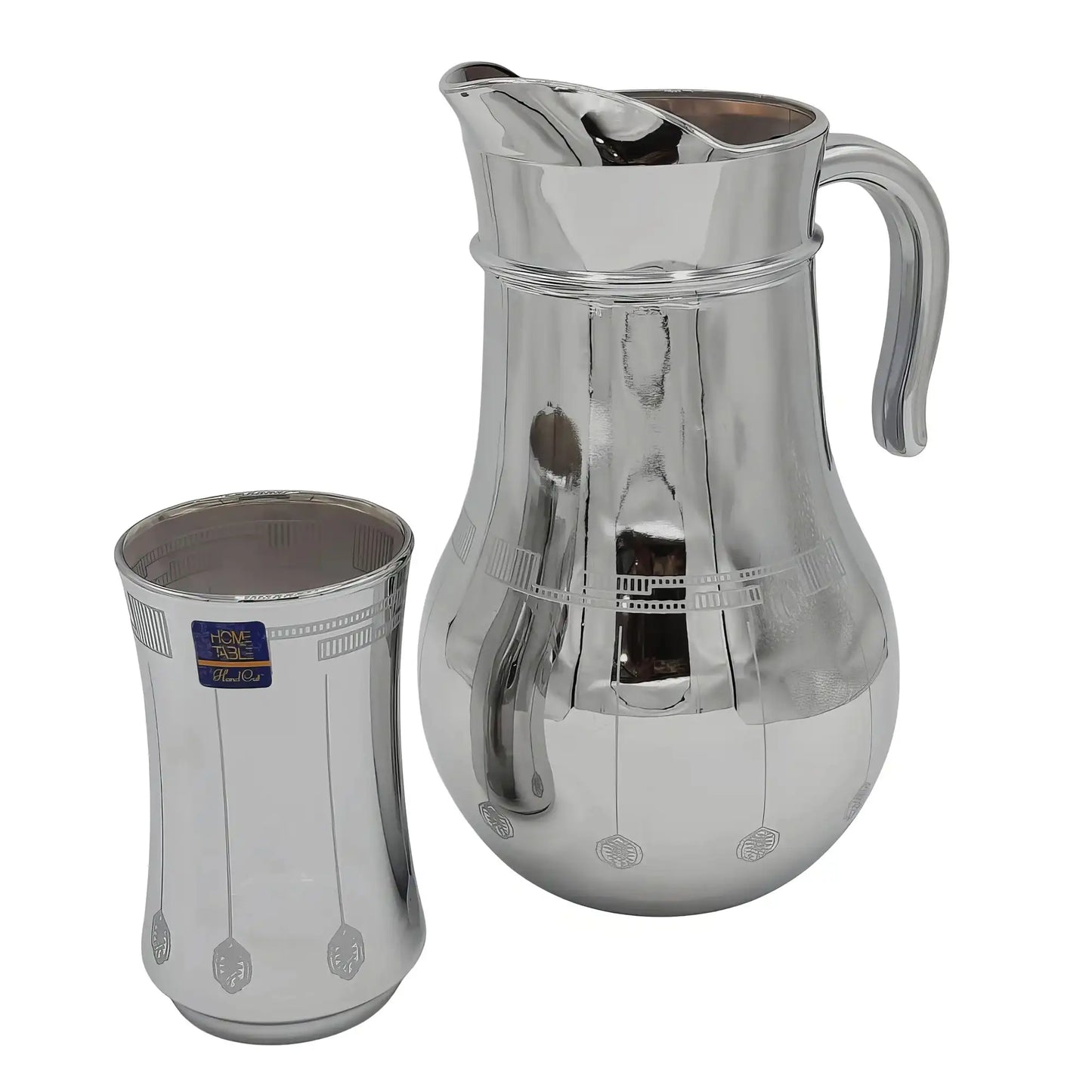 Antique Printed Silver Jug glass set with HB glass-7 PC (Glassware)