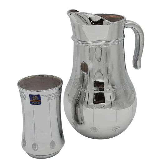 Antique Printed Silver Jug glass set with HB glass-7 PC (Glassware)