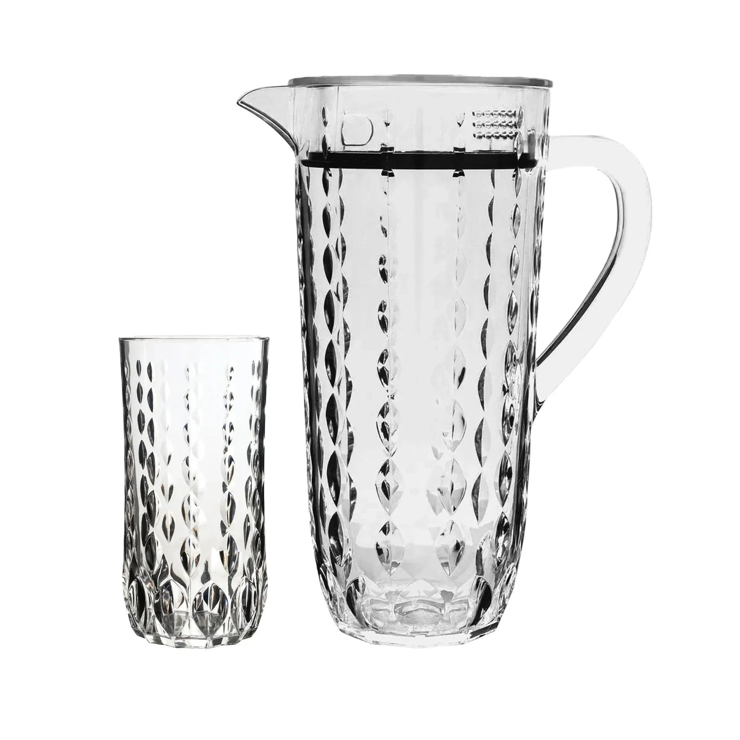 Acrylic Water Drop Cut Water Set 7 Pc (Hb Glass)