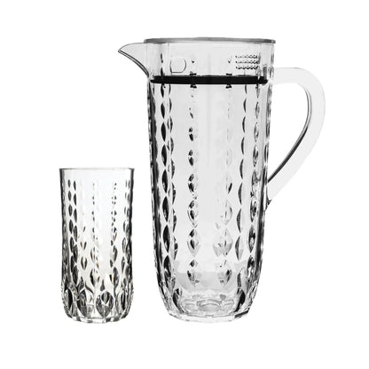 Acrylic Water Drop Cut Water Set 7 Pc (Hb Glass)