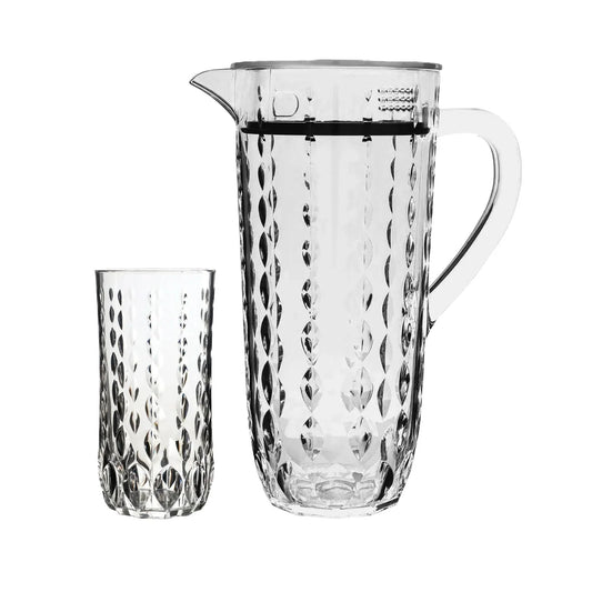 Acrylic Water Drop Cut Water Set 7 Pc (Hb Glass)