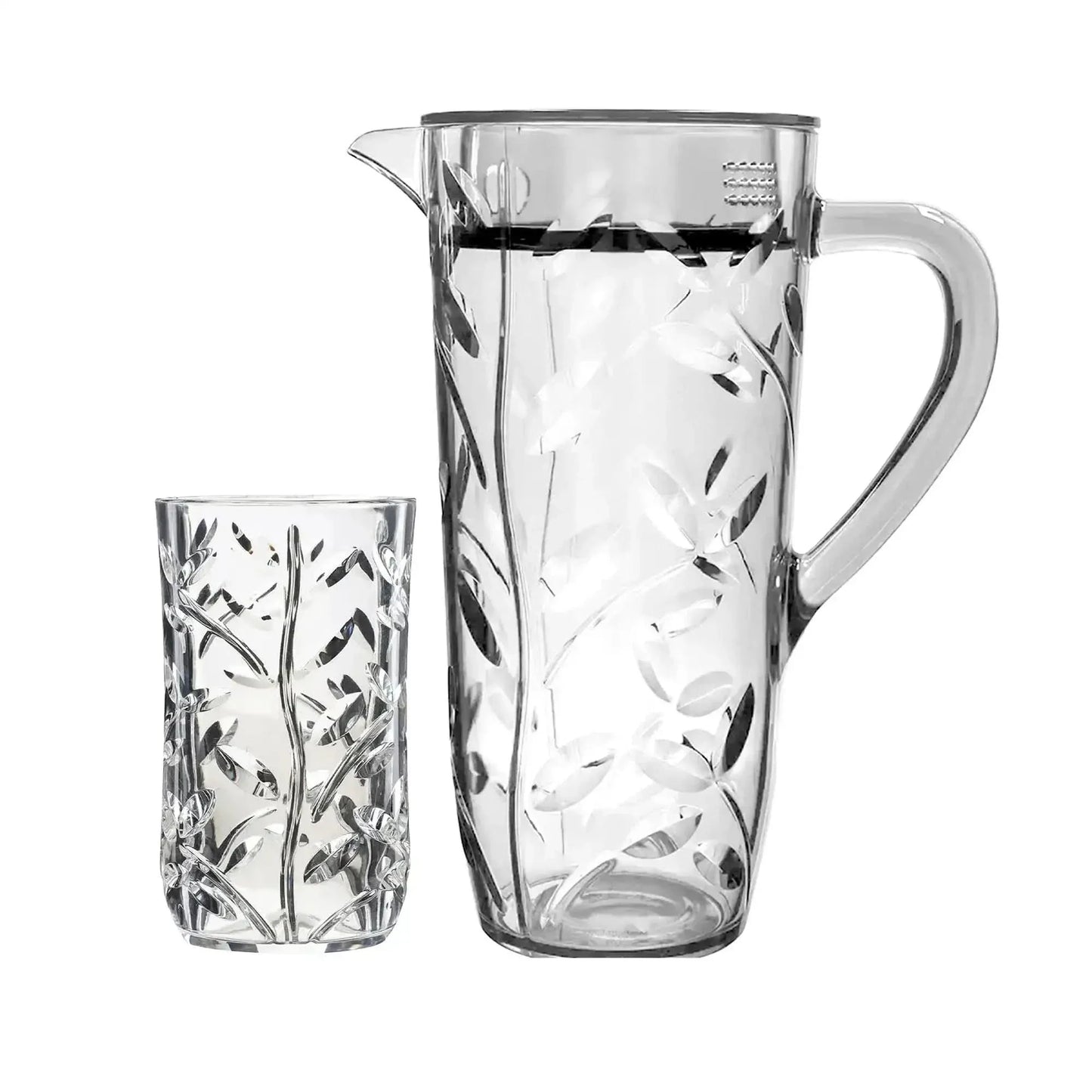 Acrylic Leaves Cut Water Set 7 Pc (Hb Glass)